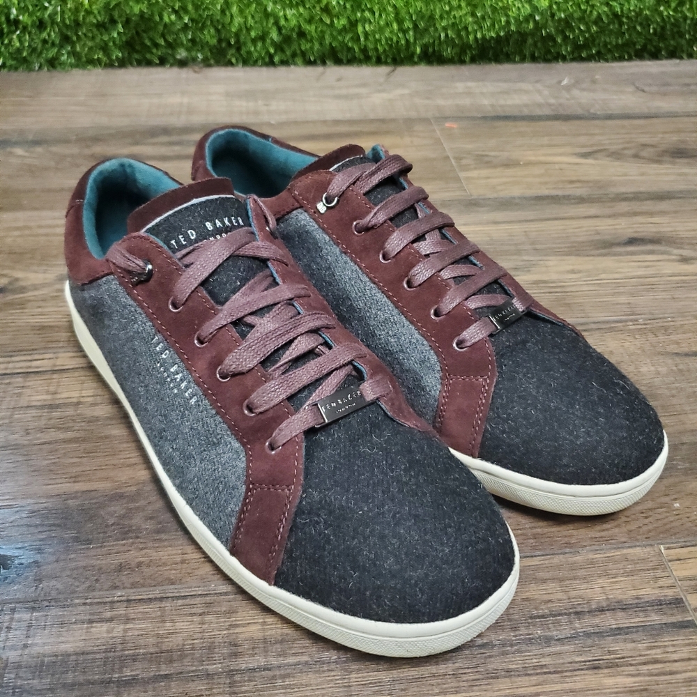 TED BAKER 'Minem' low-top wool finish trainers - Picture 2 of 7